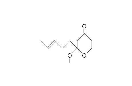 (+)-(2S)-Methoxy-2-(9E-pentenyl)-4-tetrahydropyrone