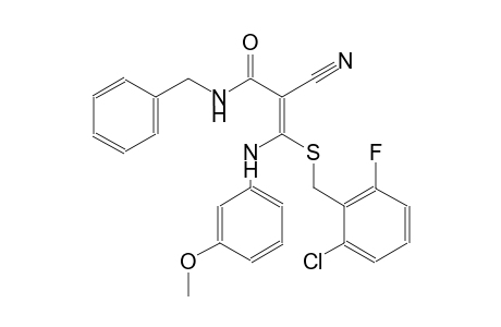 2-propenamide, 3-[[(2-chloro-6-fluorophenyl)methyl]thio]-2-cyano-3-[(3-methoxyphenyl)amino]-N-(phenylmethyl)-, (2E)-