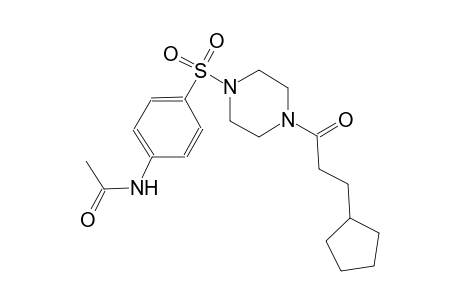 acetamide, N-[4-[[4-(3-cyclopentyl-1-oxopropyl)-1-piperazinyl]sulfonyl]phenyl]-