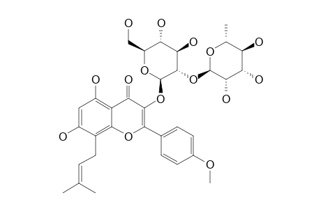 4'-METHOXY-8-PRENYL-KAEMPFEROL-3-O-GLUCOPYRANOSYL-(1->2)-RHAMNOPYRANOSIDE