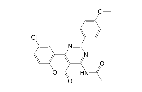 N-[9-chloranyl-2-(4-methoxyphenyl)-5-oxidanylidene-chromeno[4,3-d]pyrimidin-4-yl]ethanamide