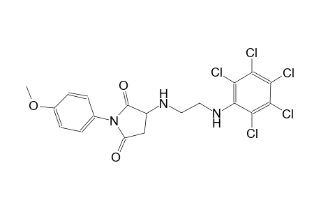 2,5-pyrrolidinedione, 1-(4-methoxyphenyl)-3-[[2-[(2,3,4,5,6-pentachlorophenyl)amino]ethyl]amino]-