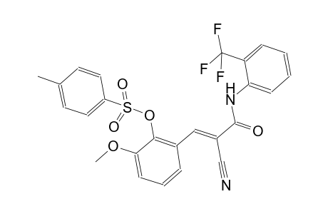 2-{(1E)-2-cyano-3-oxo-3-[2-(trifluoromethyl)anilino]-1-propenyl}-6-methoxyphenyl 4-methylbenzenesulfonate