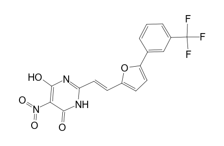 4(3H)-Pyrimidinone, 6-hydroxy-5-nitro-2-[2-[5-[3-(trifluoromethyl)phenyl]-2-furanyl]ethenyl]-