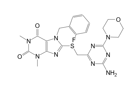1H-purine-2,6-dione, 8-[[[4-amino-6-(4-morpholinyl)-1,3,5-triazin-2-yl]methyl]thio]-7-[(2-fluorophenyl)methyl]-3,7-dihydro-1,3-dimethyl-