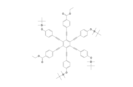 1,2,3,5-TETRAKIS-[PARA-(TERT.-BUTYLDIMETHYLSILYLOXY)-PHENYLETHYNYL]-4,6-BIS-[PARA-(ETHOXYCARBONYL)-PHENYLETHYNYL]-BENZENE