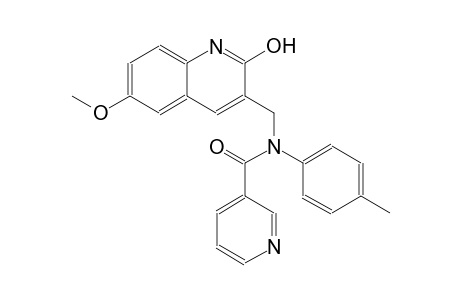 N-[(2-hydroxy-6-methoxy-3-quinolinyl)methyl]-N-(4-methylphenyl)nicotinamide