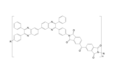 Polyimidoquinoxaline on the basis of benzophenone tetracarboxylic anhydride and a diamino bisquinoxaline