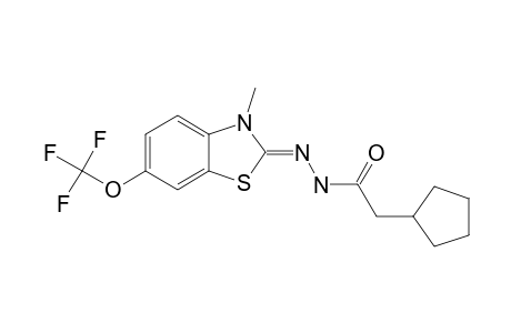 CYCLOPENTYLACETIC_ACID_(6-TRIFLUOROMETHOXY-3-METHYL-3-H-BENZOTHIAZOL-2-YLIDENE)-HYDRAZIDE