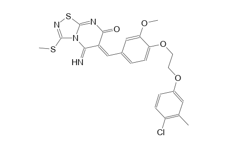 (6Z)-6-{4-[2-(4-chloro-3-methylphenoxy)ethoxy]-3-methoxybenzylidene}-5-imino-3-(methylsulfanyl)-5,6-dihydro-7H-[1,2,4]thiadiazolo[4,5-a]pyrimidin-7-one