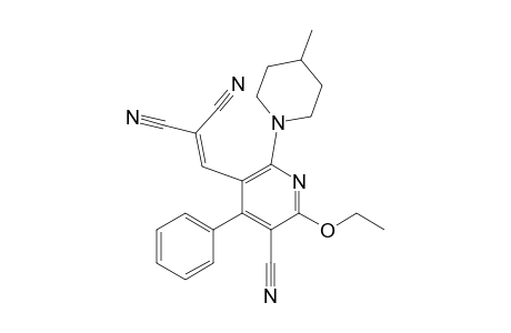 2-[[5-cyano-6-ethoxy-2-(4-methyl-1-piperidinyl)-4-phenyl-3-pyridinyl]methylidene]propanedinitrile