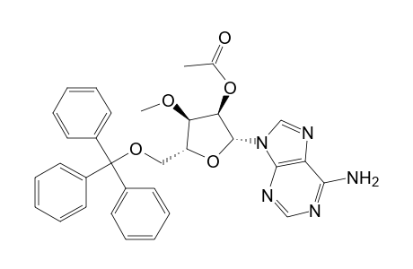Adenosine, 3'-O-methyl-5'-O-(triphenylmethyl)-, 2'-acetate