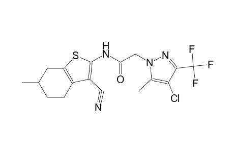 2-[4-chloro-5-methyl-3-(trifluoromethyl)-1H-pyrazol-1-yl]-N-(3-cyano-6-methyl-4,5,6,7-tetrahydro-1-benzothien-2-yl)acetamide