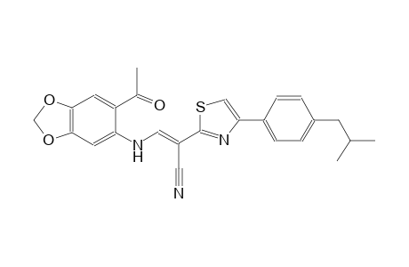 (2E)-3-[(6-acetyl-1,3-benzodioxol-5-yl)amino]-2-[4-(4-isobutylphenyl)-1,3-thiazol-2-yl]-2-propenenitrile