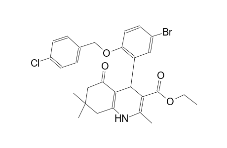 ethyl 4-{5-bromo-2-[(4-chlorobenzyl)oxy]phenyl}-2,7,7-trimethyl-5-oxo-1,4,5,6,7,8-hexahydro-3-quinolinecarboxylate
