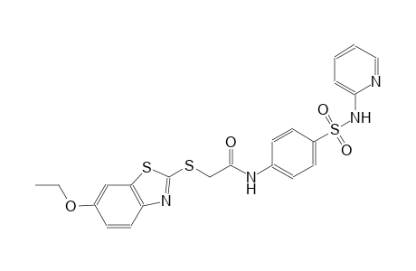 2-[(6-ethoxy-1,3-benzothiazol-2-yl)sulfanyl]-N-{4-[(2-pyridinylamino)sulfonyl]phenyl}acetamide