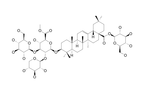 TARASAPONIN-V-METHYLESTER;BETA-D-GLUCOPYRANOSYL-OLEANOLATE-3-O-[BETA-D-XYLOPYRANOSYL-(1->2)]-[BETA-D-GLUCOPYRANOSYL-(1->3)]-BETA-D-GLUCURONOPYRANOS