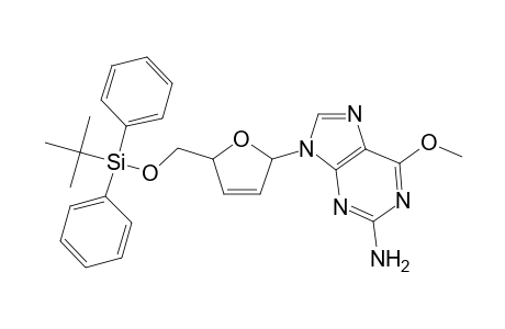 2-Amino-9-[5-O-(tert-Butyldiphenylsilyl)-2,3-dideoxy-.beta.,D-glycero-penta-2-enofuranosyl]-6-methoxypurine