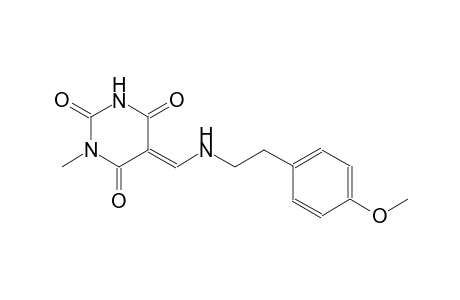 (5E)-5-({[2-(4-methoxyphenyl)ethyl]amino}methylene)-1-methyl-2,4,6(1H,3H,5H)-pyrimidinetrione