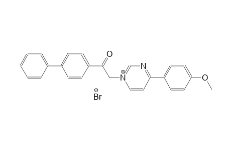 1-(2-[1,1'-biphenyl]-4-yl-2-oxoethyl)-4-(4-methoxyphenyl)pyrimidin-1-ium bromide