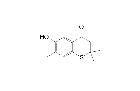 4H-1-Benzothiopyran-4-one, 2,3-dihydro-6-hydroxy-2,2,5,7,8-pentamethyl-