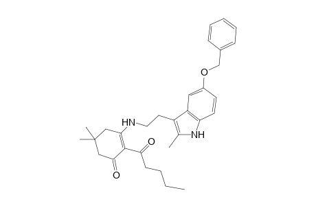 3-[2-(5-benzoxy-2-methyl-1H-indol-3-yl)ethylamino]-5,5-dimethyl-2-valeryl-cyclohex-2-en-1-one