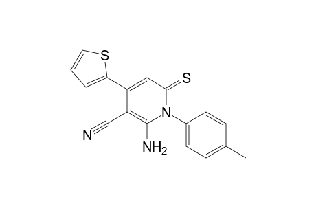 2-Amino-1-(4-methylphenyl)-6-sulfanylidene-4-thiophen-2-yl-3-pyridinecarbonitrile
