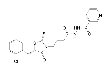 4-[(5Z)-5-(2-chlorobenzylidene)-4-oxo-2-thioxo-1,3-thiazolidin-3-yl]-N'-(3-pyridinylcarbonyl)butanohydrazide