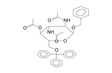 BENZYL 4-O-ACETYL-2,3-DIACETAMIDO-2,3-DEOXY-6-O-TRITYL-ALPHA-D-GLUCOPYRANOSIDE