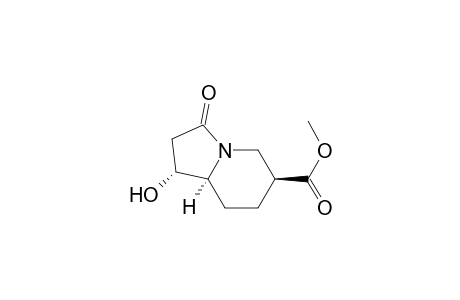 6-Indolizinecarboxylic acid, octahydro-1-hydroxy-3-oxo-, methyl ester, (1.alpha.,6.beta.,8a.alpha.)-(.+-.)-