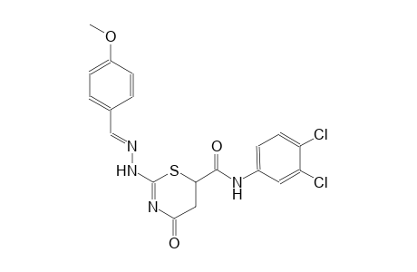 N-(3,4-dichlorophenyl)-2-[(2E)-2-(4-methoxybenzylidene)hydrazino]-4-oxo-5,6-dihydro-4H-1,3-thiazine-6-carboxamide