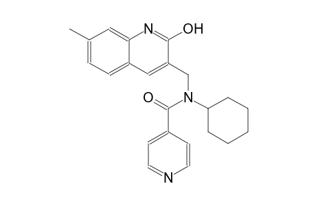 N-cyclohexyl-N-[(2-hydroxy-7-methyl-3-quinolinyl)methyl]isonicotinamide