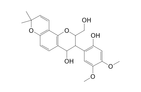 2-Hydroxymethyl-8,8-dimethyl-3-(2-hydroxy-4,5-dimethoxyphenyl)pyran[2,3-h]coroman-4(2H)-ol