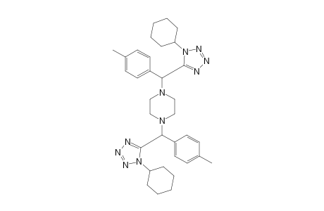 1,4-Bis((1-cyclohexyl-1H-tetrazol-5-yl)(p-tolyl)methyl)piperazine