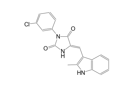 (5Z)-3-(3-chlorophenyl)-5-[(2-methyl-1H-indol-3-yl)methylene]-2,4-imidazolidinedione