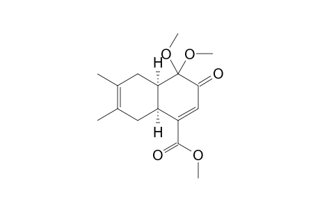 Methyl (4aR*,8aS*)-4,4-dimethoxy-6,7-dimethyl-3-oxo-3,4,4a,5,8,8a-hexahydro-1-naphthalenecarboxylate