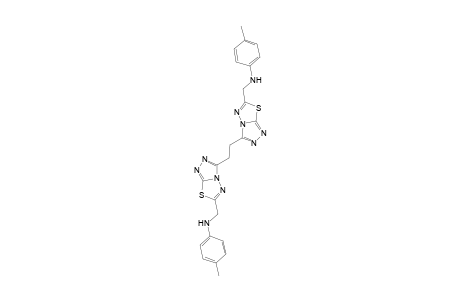 4-Methyl-N-[[3-[2-[6-[(4-methylanilino)methyl]-[1,2,4]triazolo[3,4-b][1,3,4]thiadiazol-3-yl]ethyl]-[1,2,4]triazolo[3,4-b][1,3,4]thiadiazol-6-yl]methyl]aniline