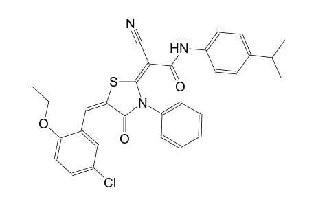 (2E)-2-[(5E)-5-(5-chloro-2-ethoxybenzylidene)-4-oxo-3-phenyl-1,3-thiazolidin-2-ylidene]-2-cyano-N-(4-isopropylphenyl)ethanamide