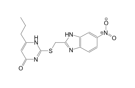 2-(((6-nitro-1H-benzo[d]imidazol-2-yl)methyl)thio)-6-propylpyrimidin-4(3H)-one