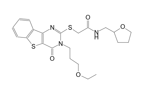 2-{[3-(3-ethoxypropyl)-4-oxo-3,4-dihydro[1]benzothieno[3,2-d]pyrimidin-2-yl]sulfanyl}-N-(tetrahydro-2-furanylmethyl)acetamide