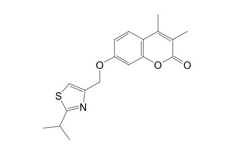 2H-1-Benzopyran-2-one, 3,4-dimethyl-7-[[2-(1-methylethyl)-4-thiazolyl]methoxy]-