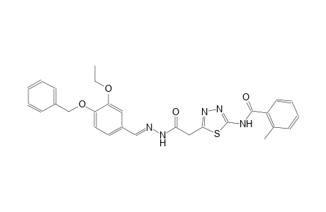 N-[5-(2-{(2E)-2-[4-(benzyloxy)-3-ethoxybenzylidene]hydrazino}-2-oxoethyl)-1,3,4-thiadiazol-2-yl]-2-methylbenzamide