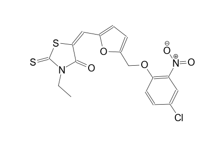 (5E)-5-({5-[(4-chloro-2-nitrophenoxy)methyl]-2-furyl}methylene)-3-ethyl-2-thioxo-1,3-thiazolidin-4-one