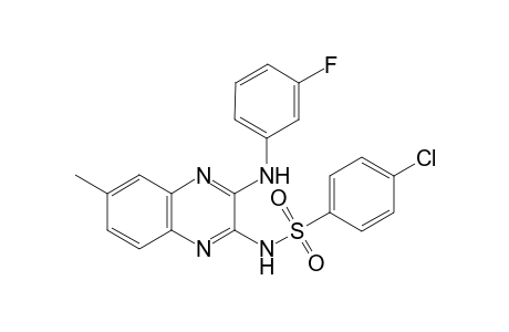 Benzenesulfonamide, 4-chloro-N-[3-[(3-fluorophenyl)amino]-6-methyl-2-quinoxalinyl]-