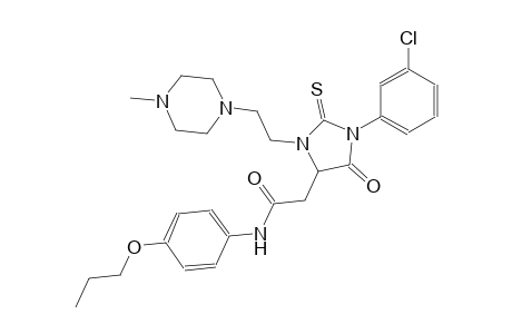 2-{1-(3-chlorophenyl)-3-[2-(4-methyl-1-piperazinyl)ethyl]-5-oxo-2-thioxo-4-imidazolidinyl}-N-(4-propoxyphenyl)acetamide