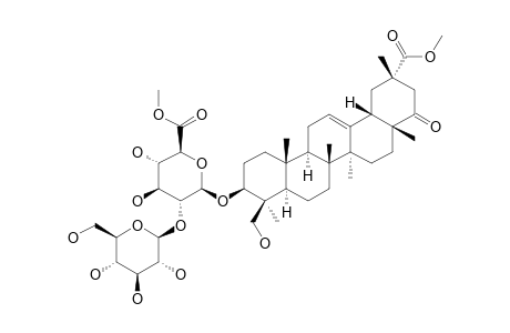 CLOVERSAPONIN-III-METHYLESTER;3-O-[BETA-D-GLUCOPYRANOSYL-(1->2)-BETA-D-GLUCURONOPYRANOSYL]-MELILOTIGENIN-METHYLESTER