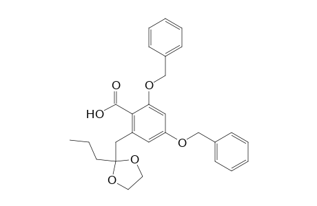 Benzoic acid, 2,4-bis(phenylmethoxy)-6-[(2-propyl-1,3-dioxolan-2-yl)methyl]-