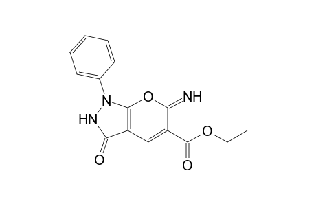 Ethyl 6-imino-3-oxo-1-phenyl-1,2,3,6-tetrahydropyrano[2,3-c]pyrazole-5-carboxylate