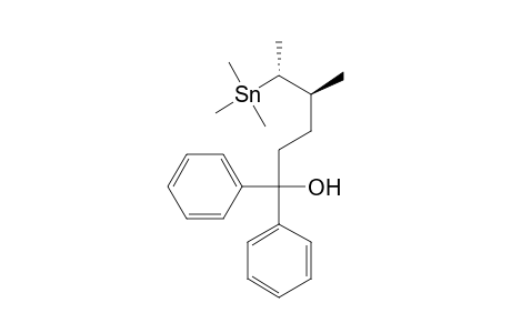 Benzenemethanol, .alpha.-[3-methyl-4-(trimethylstannyl)pentyl]-.alpha.-phenyl-, (R*,S*)-(.+-.)-
