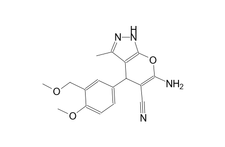 6-amino-4-[4-methoxy-3-(methoxymethyl)phenyl]-3-methyl-1,4-dihydropyrano[2,3-c]pyrazole-5-carbonitrile